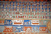 Ladakh - Alchi monastery, mural paintimgs of the cortyard of the main temple entrance 